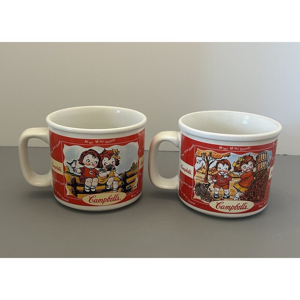 2 Campbell's Soup Mugs Cups Summer/Spring 1998 and Fall/Winter 2000 Design